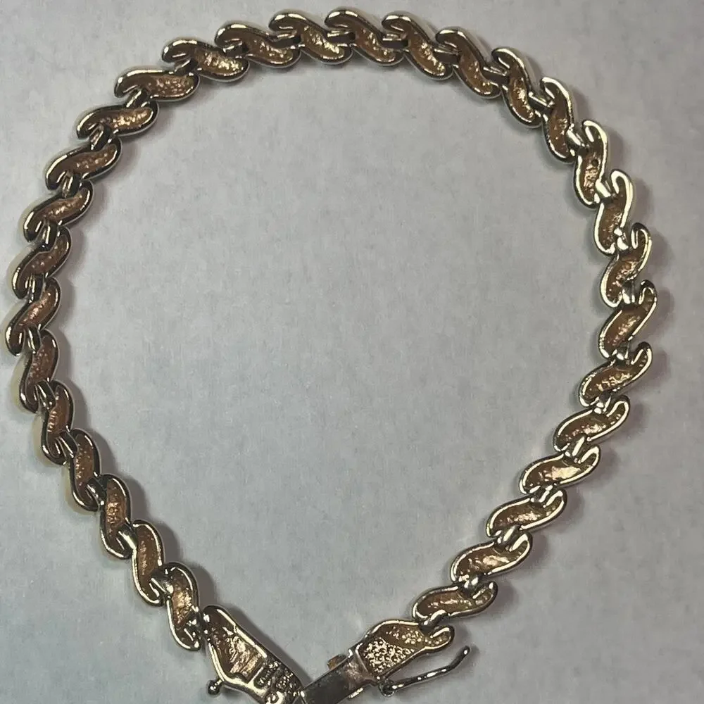 Sterling Silver 925 Gold Tone Rope Tennis Bracelet